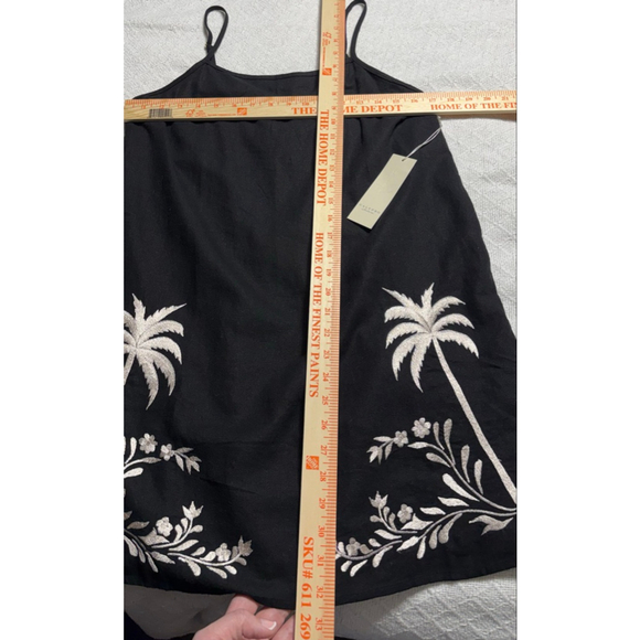 NWT Calypso St. Barth Black Linen-Blend Sundress Palm Trees Size M Sun Fun! - Picture 7 of 10
